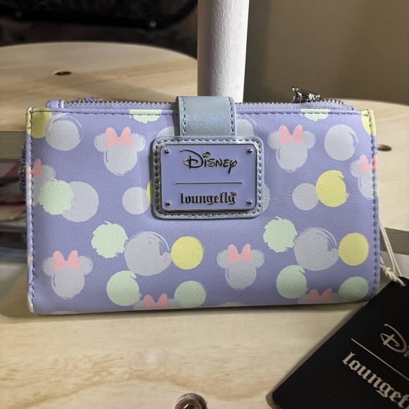 Loungefly Disney Purple and Blue Sequin Bow Wallet - Picture 2 of 4